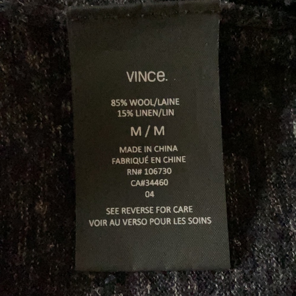 Men’s Vince Black & Gray Wool/Linen Sweater- M - Picture 4 of 4